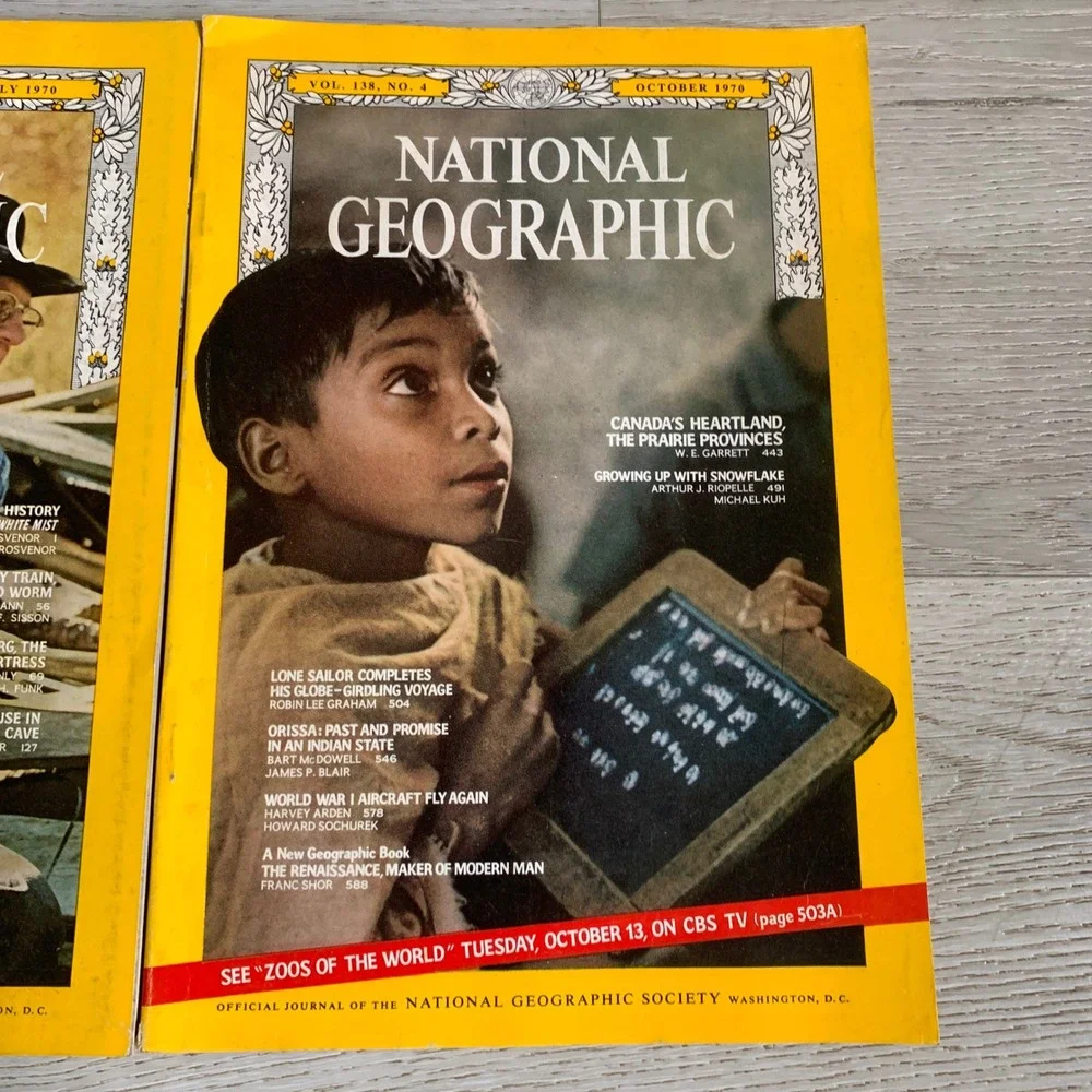 Vintage National Geographic Magazine July 1970 October 1970‎ Lot of 2 Vol 138